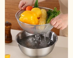 不銹鋼雙瀝水籃